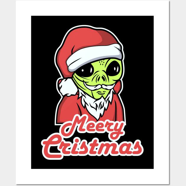 ALIEN CARTOON CRISTMAS Wall Art by beanbeardy